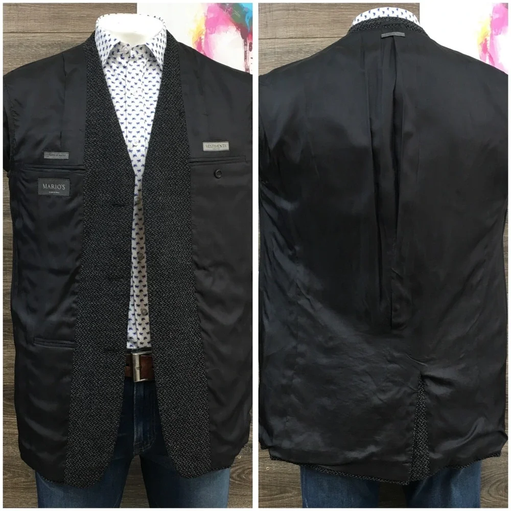 VESTIMENTA Mens Chunky‎ Knit Blazer Sport Coat Casual Jacket 42L Classic Suit